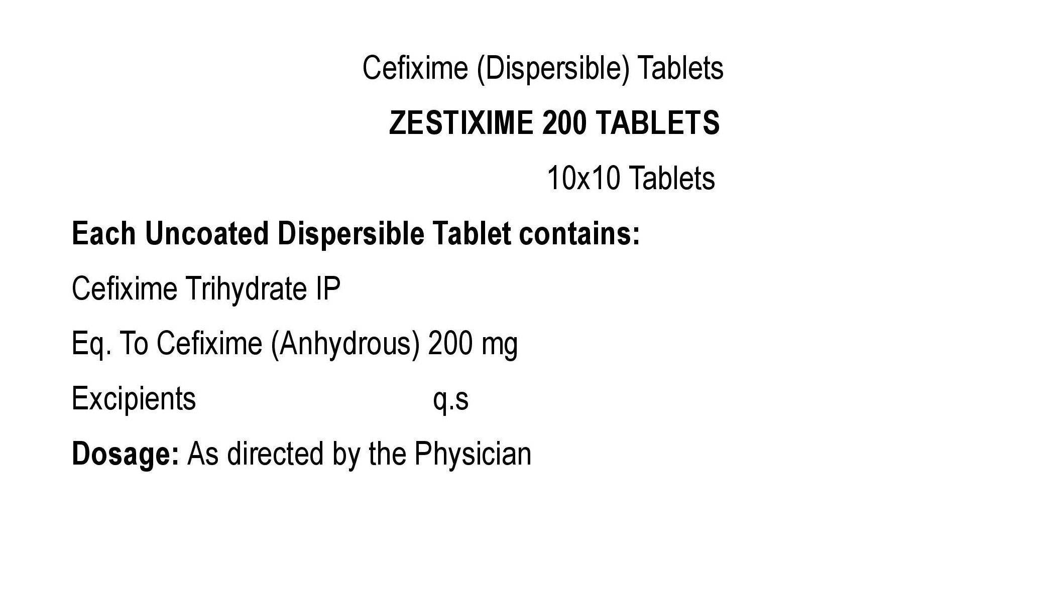 ZESTIXIME 200 TABLET